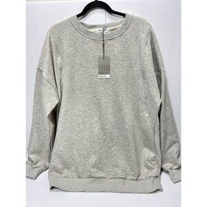 Nursing Top XXL Grey Breastfeeding Shirt Discreet Lift-Up Access Maternity Top